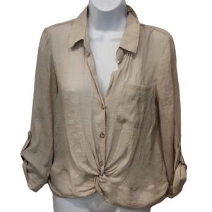 B Wear Linen Cropped Top